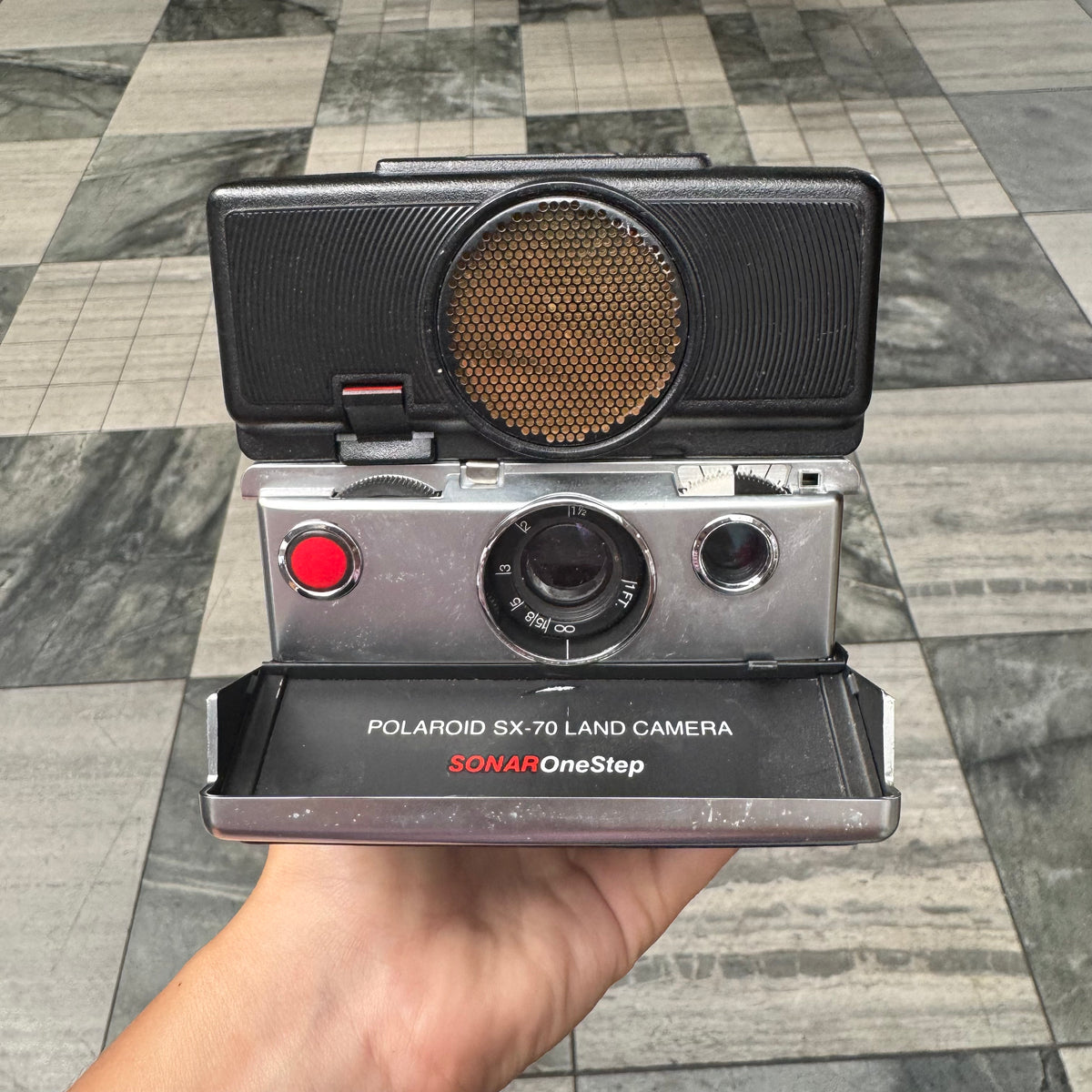 Polaroid SX-70 Sonar ストロボ スタンド付き（Polaroid SX-70