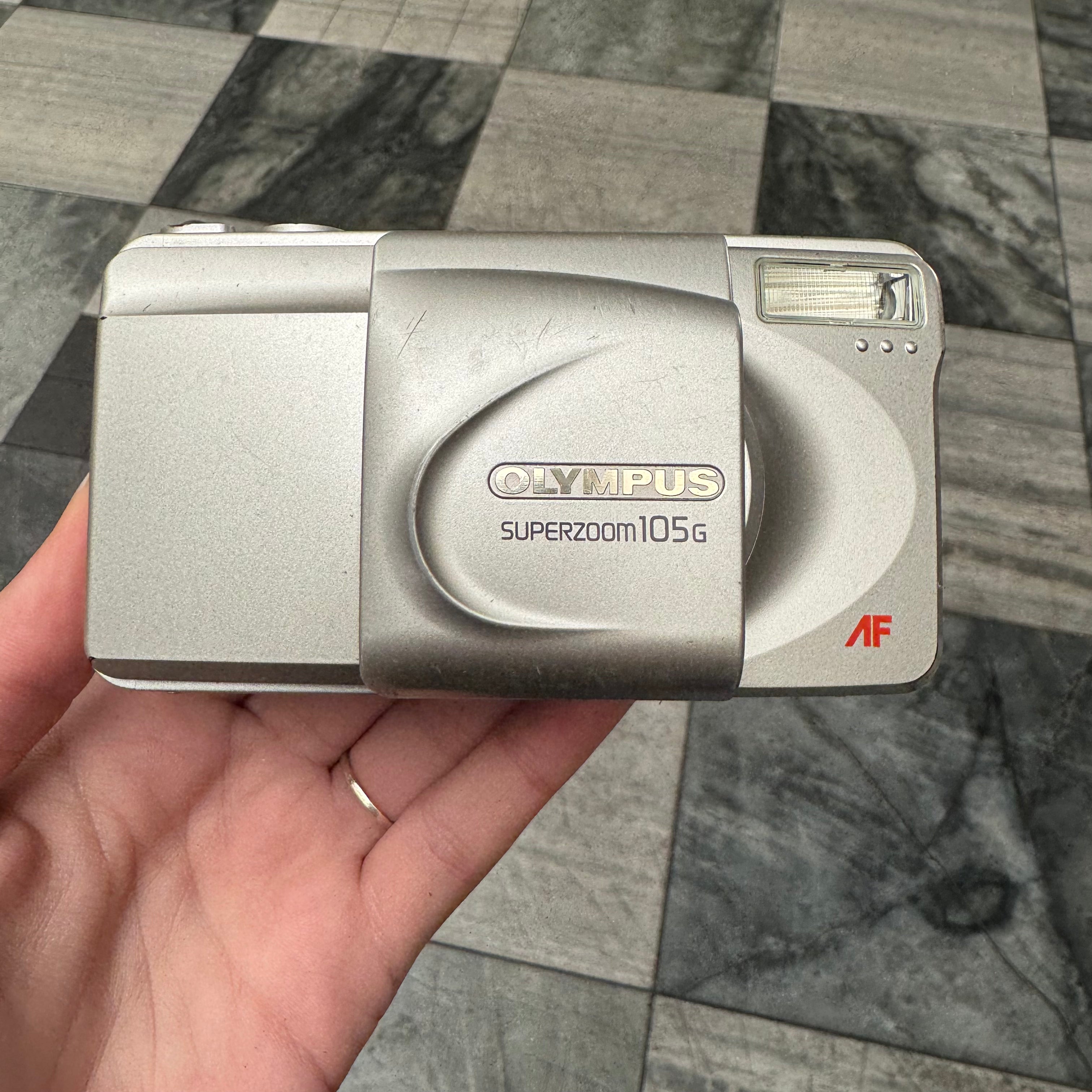 【動作確認ＯＫ】OLYMPUS　SUPERZOOM105G 完動品】OLYMPUS SUPERZOOM 105G フィルムカメラ - メルカリ